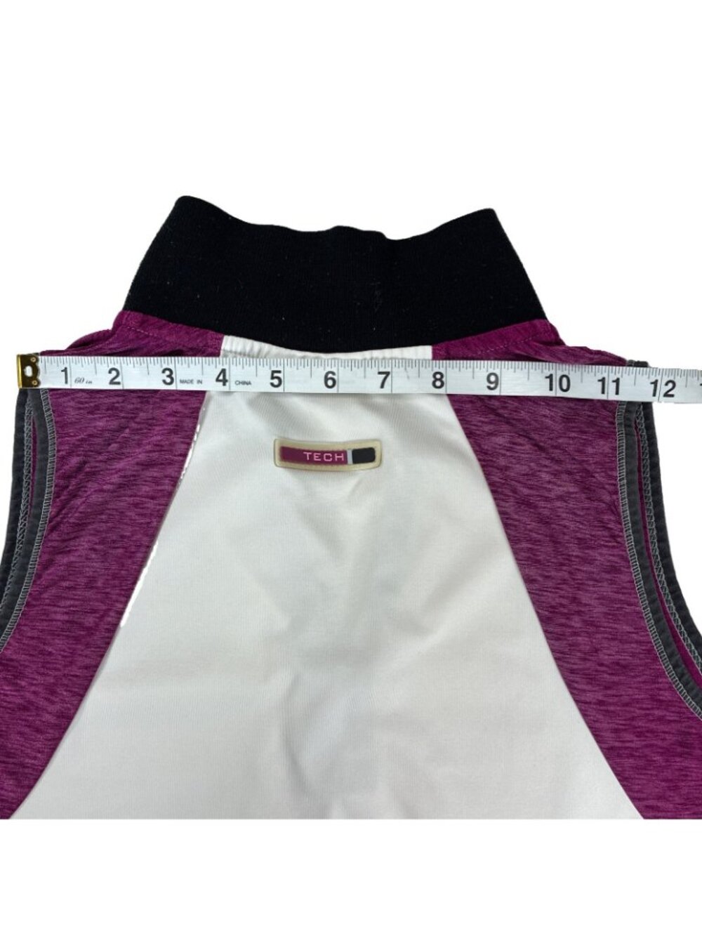 Tail Tech Womens M Sleeveless Quarter Zip Golf Polo Shirt White Purple Medium - Picture 7 of 9